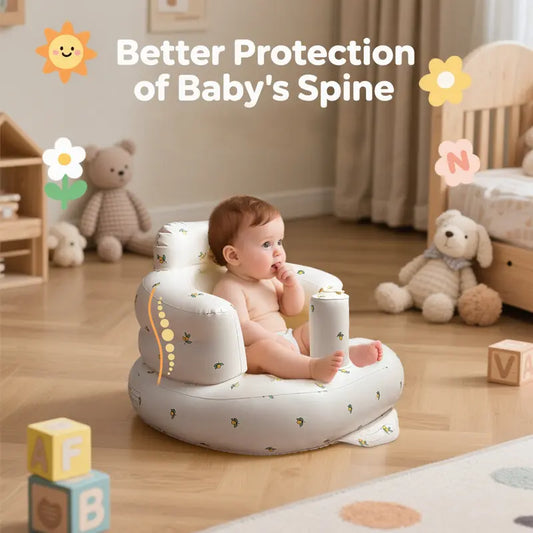 Inflatable Baby Seat 3+ Months, Built-in Air Pump Baby Seat for Kids, Toddler, Breathable Cover,  Baby Essentials & Baby Items