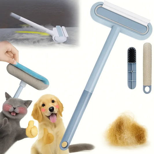 Reusable Pet Hair Remover Brush with Extra-Long Handle